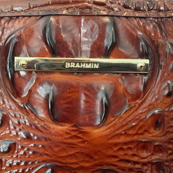 Brahmin Melbourne Asher Pecan Brown Leather Handbag Shoulder Bag Tote Purse - Picture 2 of 12